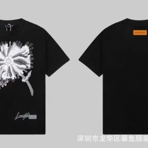 Louis Vuitton Dandelion Print Trendy Black T-Shirt