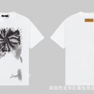 Louis Vuitton Abstract Print Trendy White T-Shirt