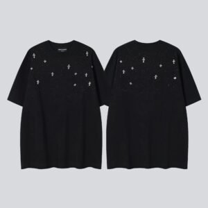 Chrome Hearts Cross Embroidered Street Style Black Short-sleeve T-shirt