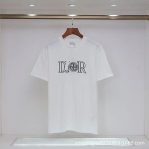 Dior x Stone Island Co-branded Casual Style White T-Shirt