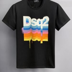 DSQ2 Color Gradient Street Style Black T-Shirt