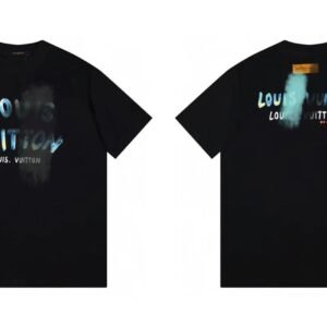Louis Vuitton Gradient Graffiti Trendy Cool Black Short-sleeve T-shirt