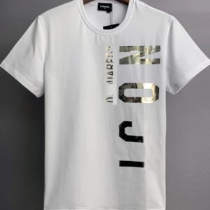 DSQ ICON Foil-stamped Trendy White T-Shirt