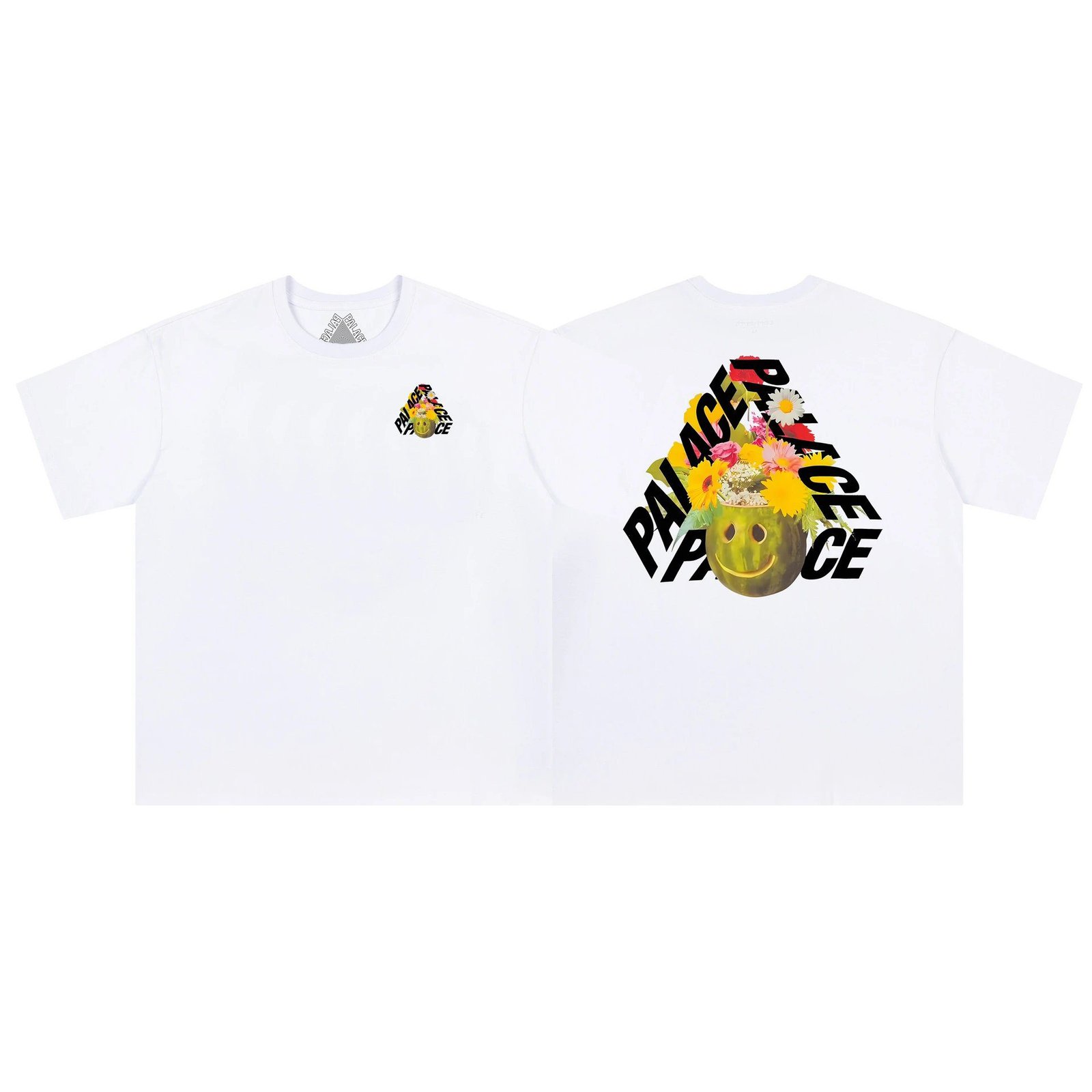 Palace Floral Smiley Street Style White T-Shirt