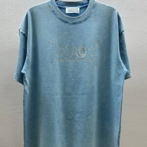 MM6 Maison Margiela Vintage Distressed Light Blue Short-Sleeve T-Shirt