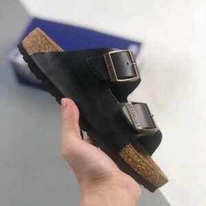 Birkenstock Double-Buckle Casual Black Slide Sandals