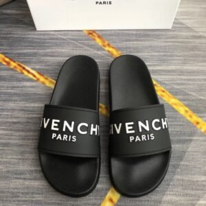 Givenchy Cool Trendy Letter Print Black Slide Sandals
