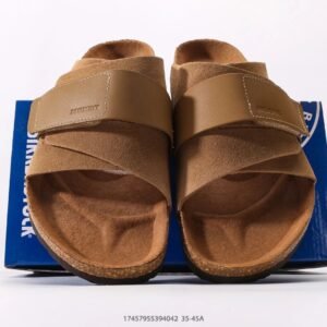 BIRKENSTOCK Cork Casual Style Camel Slide Sandals