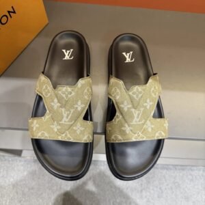 Louis Vuitton Monogram Casual Khaki Slides