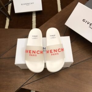 Trendy Brand Givenchy Letter Print White Slides