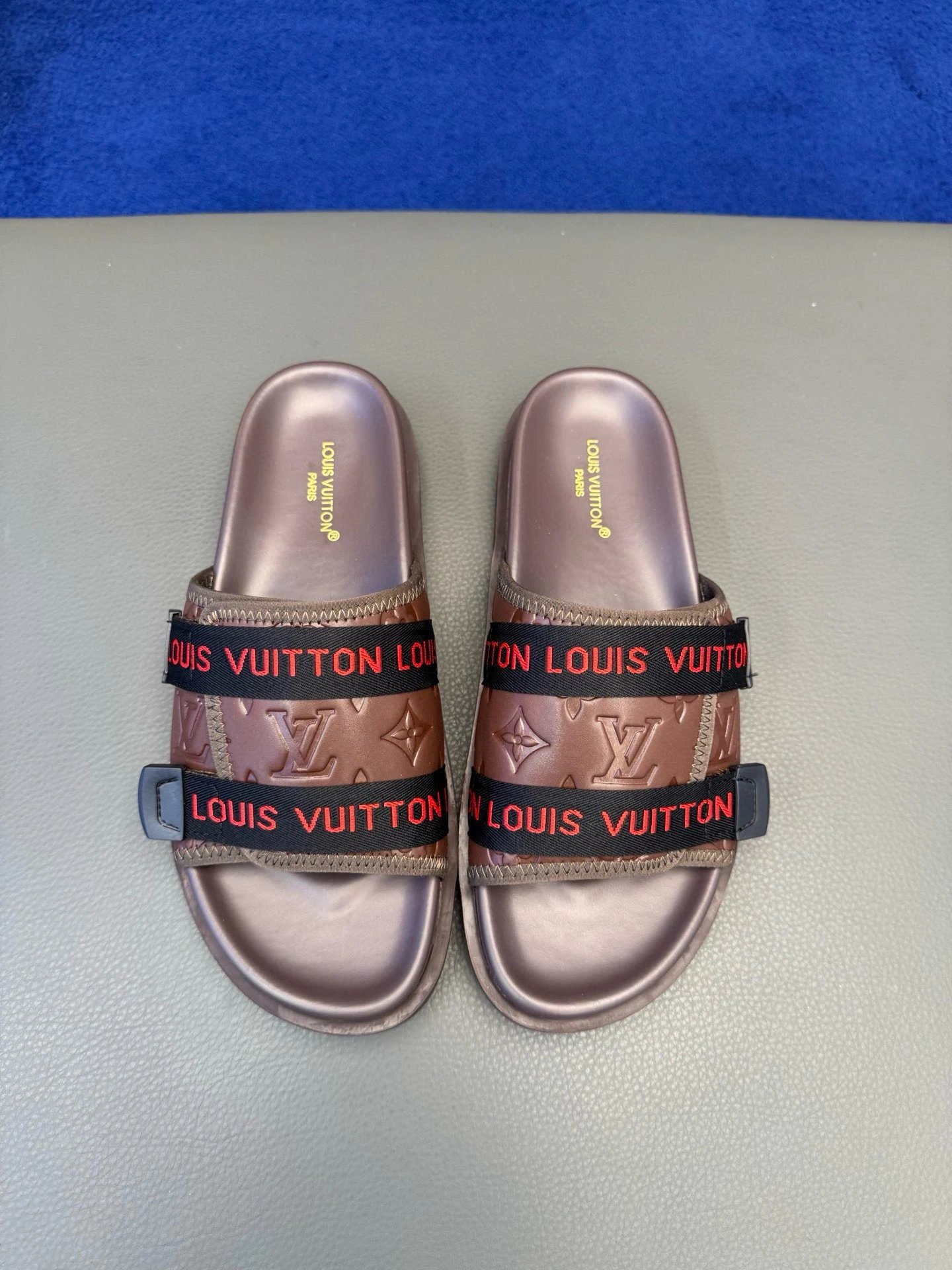 Louis Vuitton Classic Monogram Trendy Brown Slide Sandals