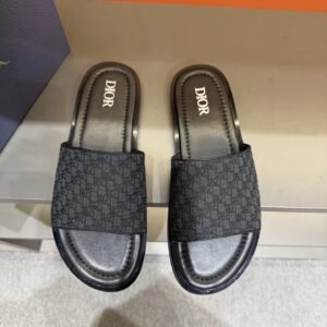 Dior Monogram Light Luxury Style Black Slides