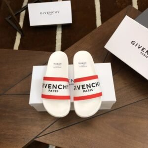 Givenchy Casual Style Letter Print White and Red Slides