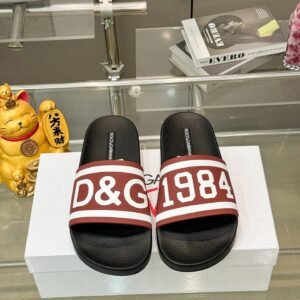 D&G 1984 Trendy Printed Red & Black Slippers