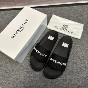 Givenchy Letter Cut-out Light Luxury Style Black Slides