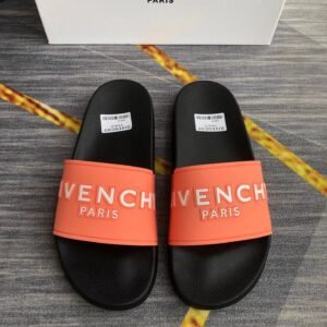 Givenchy PARIS Collection Trendy Orange & Black Slippers