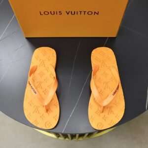 Louis Vuitton Monogram Light Luxury Style Orange Flip Flops
