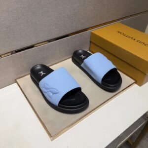 Louis Vuitton Monogram Casual Style Light Blue Slides