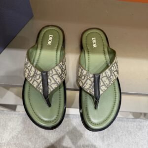 Dior Vintage Monogram Green Flip-Flops