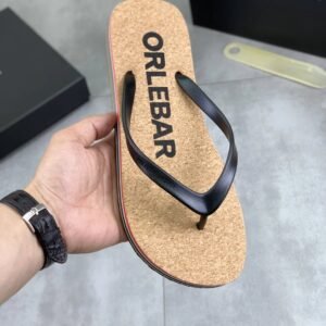 ORLEBAR BROWN Casual Style Natural Black Wooden Flip-flops