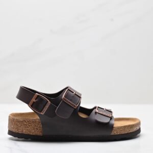 Birkenstock Vintage Casual Dark Brown Buckle Sandals