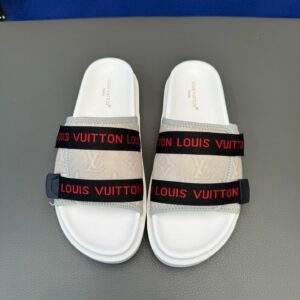 Louis Vuitton Monogram Trendy Casual Off-White Slide Sandals