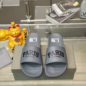 Balenciaga PARIS Trendy Grey Slippers