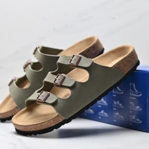BIRKENSTOCK Casual Retro Army Green Slide Sandals
