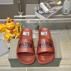 Balenciaga PARIS Streetwear Brand Brick Red Slippers