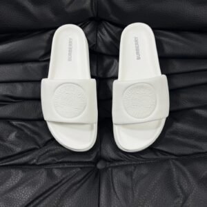 Burberry Embossed Warhorse Minimalist Style White Slides
