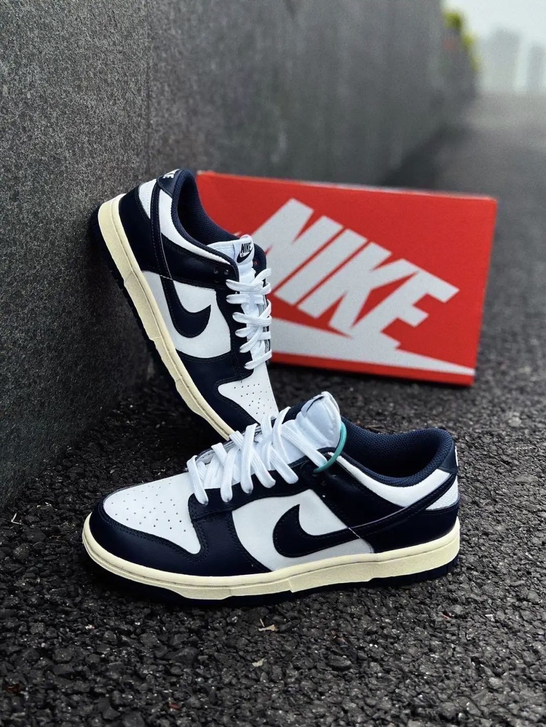 Vintage Navy Dunk - Aged dark blue alternative to pandas