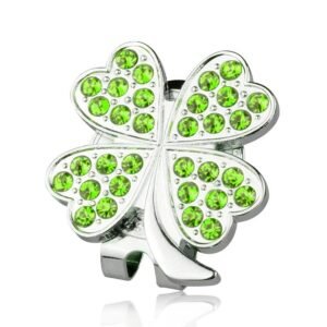 Green Rhinestone Golf Ball Marker Clip