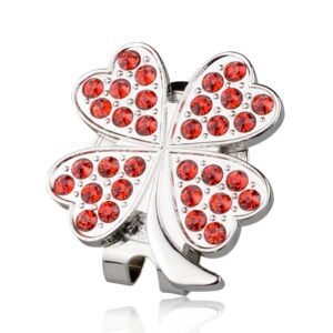 Red Rhinestone Golf Ball Marker Clip