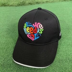 Black Love Embroidery Golf Cap