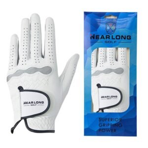 NEARLONG White Golf Glove with Gray Accent 22#