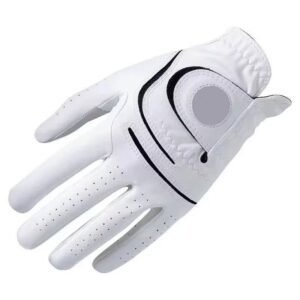 White Golf Glove with Black Circle Accent #23