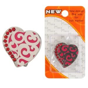 Red Rhinestone Golf Ball Marker Clip