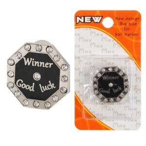 Black Rhinestone Golf Ball Marker Clip