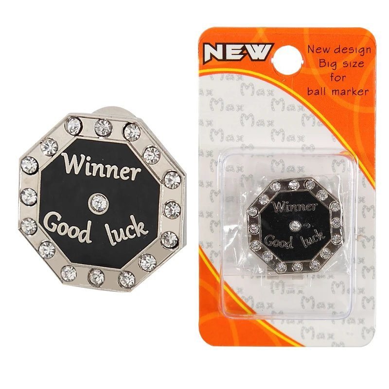 Black Rhinestone Golf Ball Marker Clip