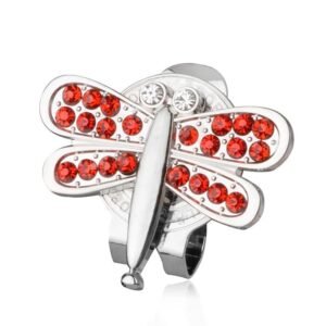 Red Rhinestone Golf Ball Marker Clip