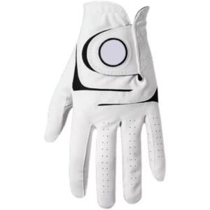White Golf Glove with Black Circle Accent #22