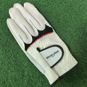 NEARLONG White Golf Glove with Red Trim 22#