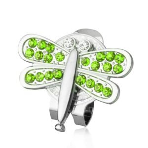 Green Rhinestone Golf Ball Marker Clip