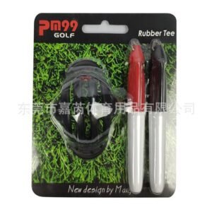 PGM Black Rubber Golf Tee Set