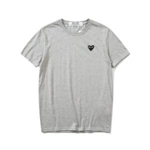 Comme des Garcons PLAY 2021-95 Gray Style 2195 Heart Logo T-Shirt Summer Styling