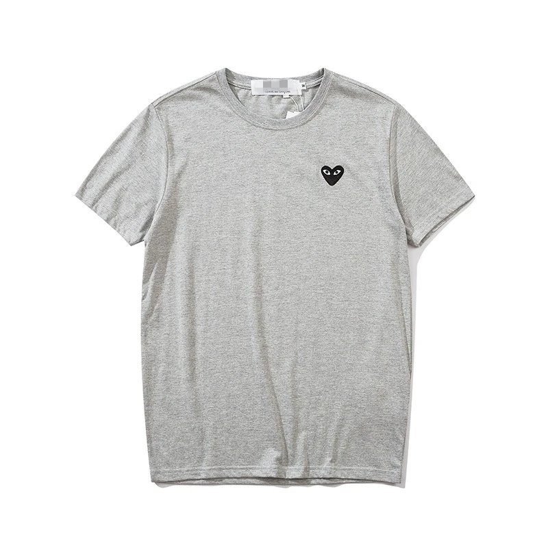 Comme des Garcons PLAY 2021-95 Gray Style 2195 Heart Logo T-Shirt Summer Styling