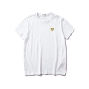 Comme des Garcons PLAY 2021-53 White Style 2153 Heart Logo T-Shirt Commuter Look