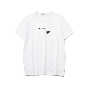 Comme des Garcons PLAY 2021-87 White Style 2187 Heart Logo T-Shirt Statement Graphic