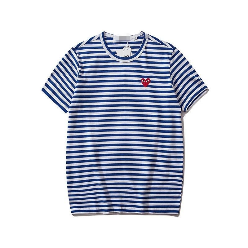 Comme des Garcons PLAY 2021-94 Blue Style 2194 Heart Logo T-Shirt Modern Fit