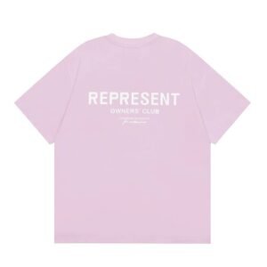 Represent Pink Style 801 Owners Club T-Shirt Relaxed Styling Logo